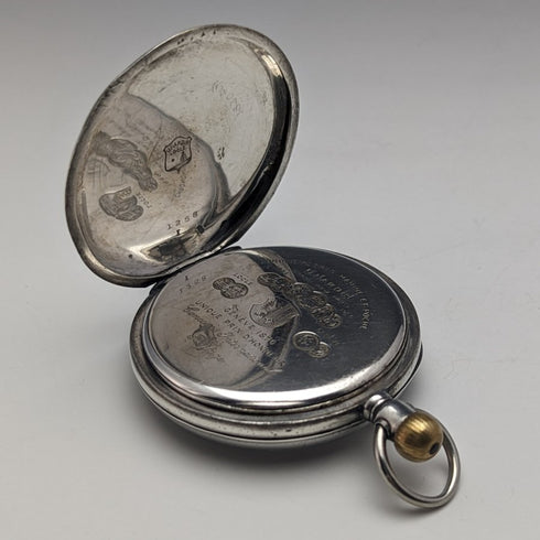 1920年頃 アンティーク ユリス・ナルダン 懐中時計 銀側ケース 動作良好